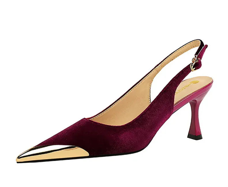 KissICON Elegant Women Green High Heel Velvet Pumps Wedding
