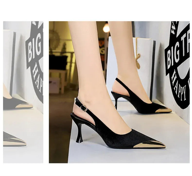 KissICON Elegant Women Green High Heel Velvet Pumps Wedding
