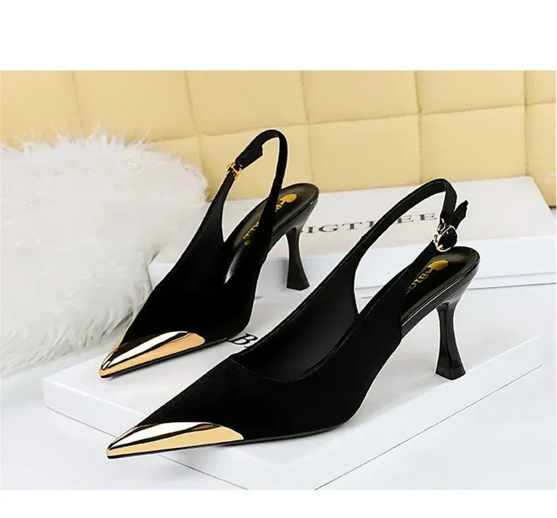 KissICON Elegant Women Green High Heel Velvet Pumps Wedding