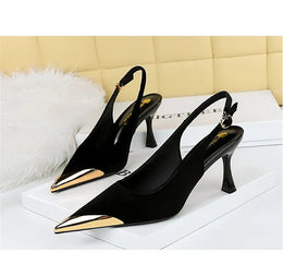 KissICON Elegant Women Green High Heel Velvet Pumps Wedding