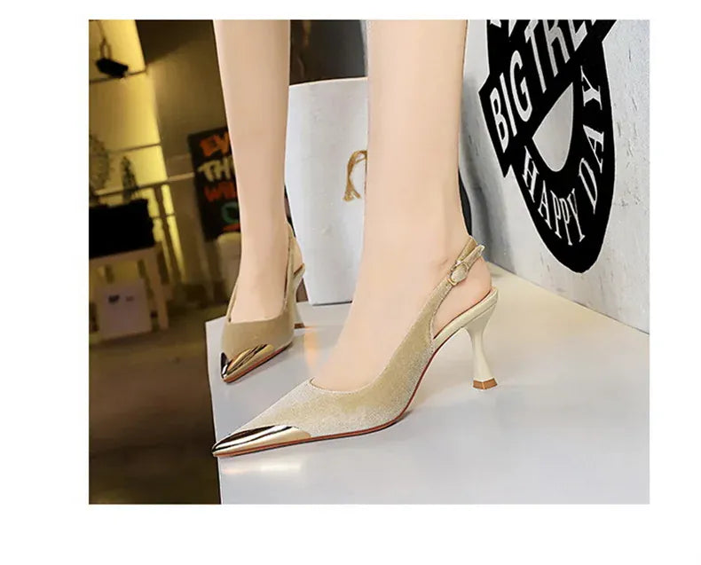 KissICON Elegant Women Green High Heel Velvet Pumps Wedding