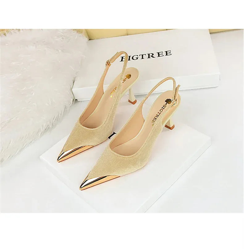 KissICON Elegant Women Green High Heel Velvet Pumps Wedding