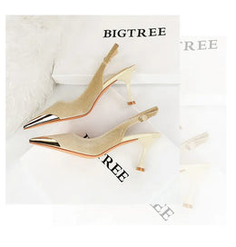 KissICON Elegant Women Green High Heel Velvet Pumps Wedding