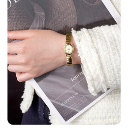 KissICON Elegant Women Quartz Watch Waterproof Stainless Oval Case