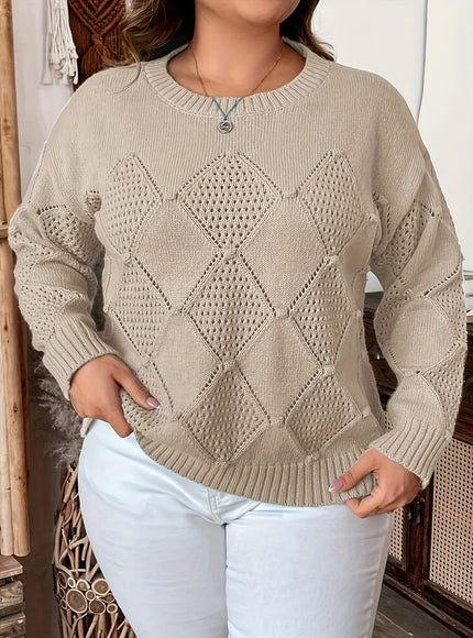 jkthpu-45 Elegant Women's top Plus size Women's crew neck