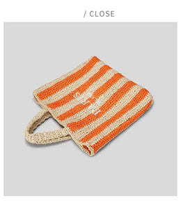 KissICON Embroidered Letter Hand Woven Hand-held Beach Women's