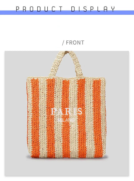 KissICON Embroidered Letter Hand Woven Hand-held Beach Women's