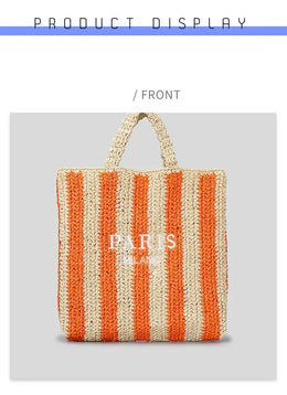 KissICON Embroidered Letter Hand Woven Hand-held Beach Women's
