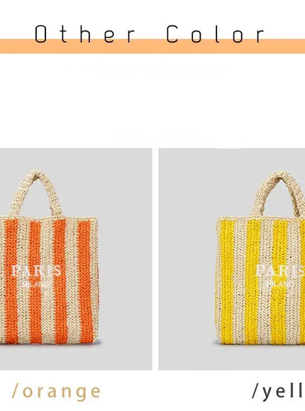 KissICON Embroidered Letter Hand Woven Hand-held Beach Women's
