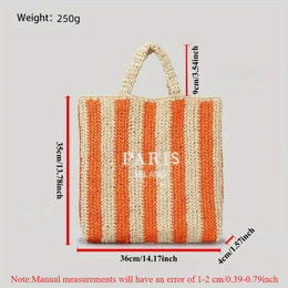 KissICON Embroidered Letter Hand Woven Hand-held Beach Women's