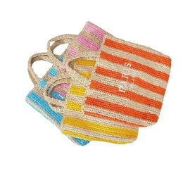 KissICON Embroidered Letter Hand Woven Hand-held Beach Women's
