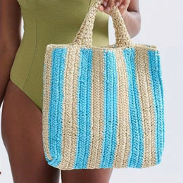KissICON Embroidered Letter Hand Woven Hand-held Beach Women's
