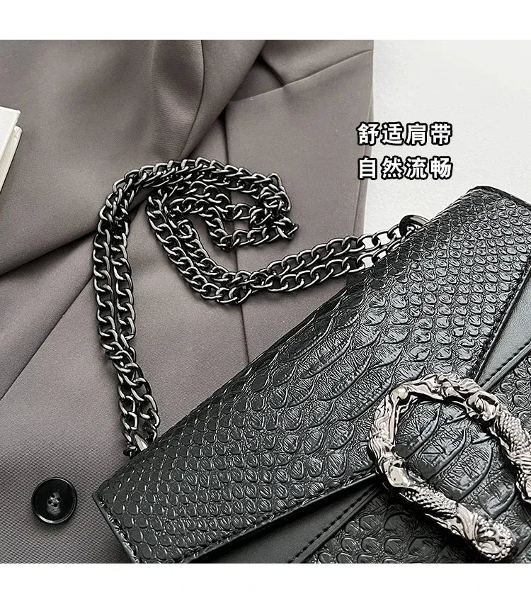 KissICON Estilo Moda Corrente Para Mulheres Cobra Padr O Crossbody