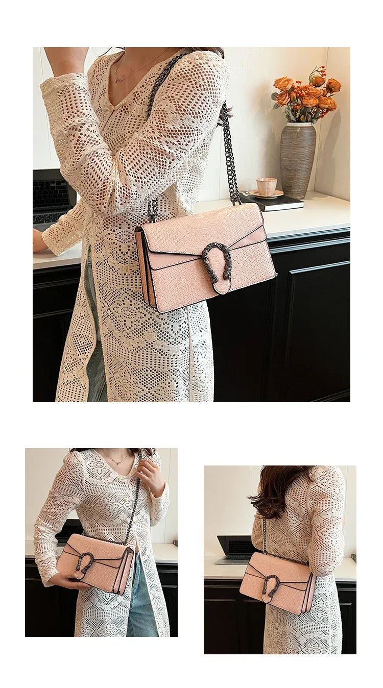 KissICON Estilo Moda Corrente Para Mulheres Cobra Padr O Crossbody