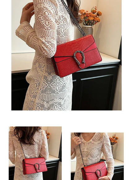 KissICON Estilo Moda Corrente Para Mulheres Cobra Padr O Crossbody