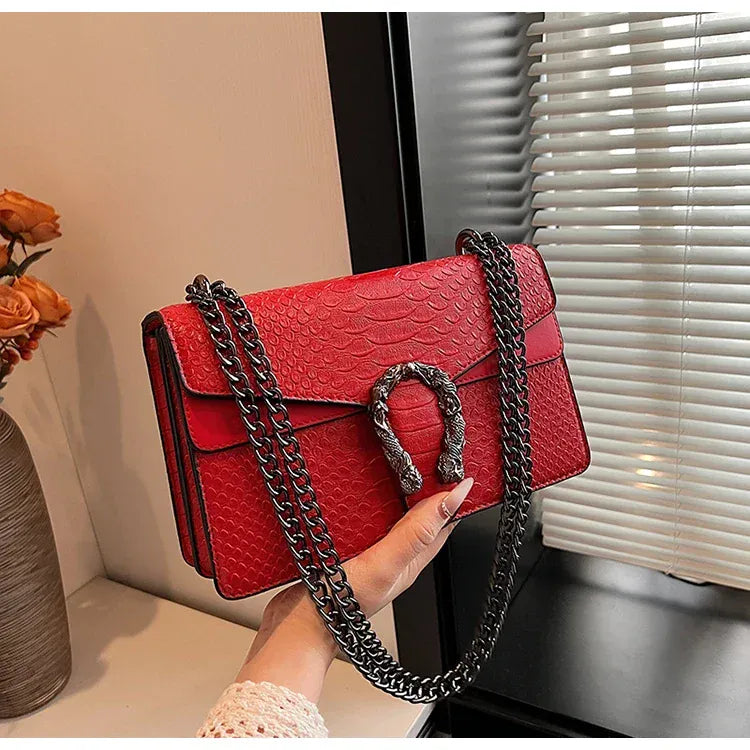 KissICON Estilo Moda Corrente Para Mulheres Cobra Padr O Crossbody