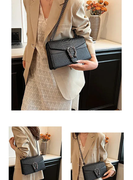 KissICON Estilo Moda Corrente Para Mulheres Cobra Padr O Crossbody