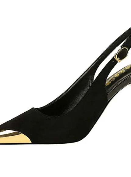 KissICON European American Style Metal Pointed High Heels Slim