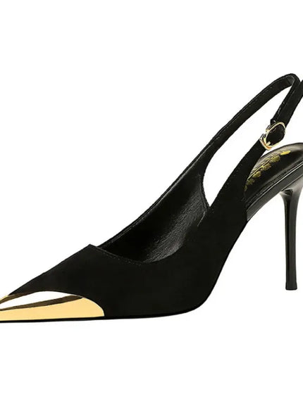 KissICON European American Style Metal Pointed High Heels Slim