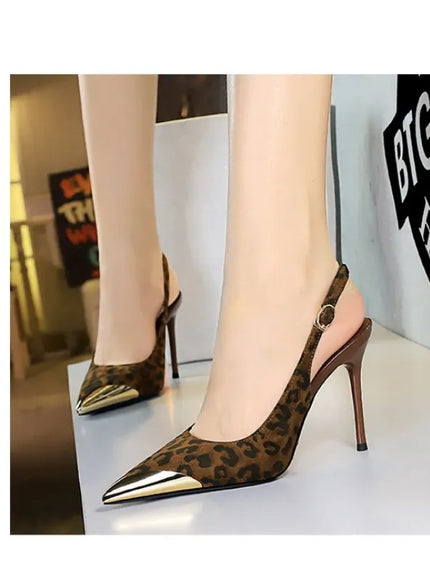 KissICON European American Style Metal Pointed High Heels Slim