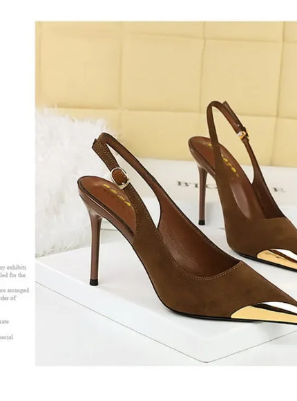 KissICON European American Style Metal Pointed High Heels Slim