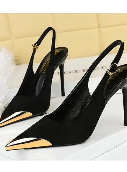 KissICON European American Style Metal Pointed High Heels Slim