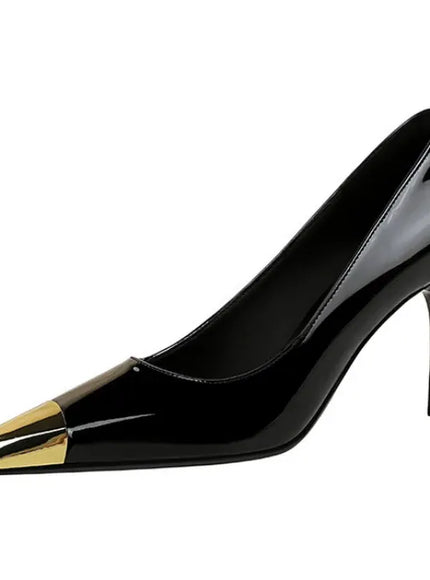 KissICON European Fashion Metal Square-Toe High Heels Shallow Mouth