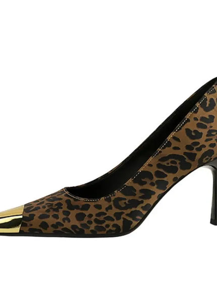 KissICON European Fashion Metal Square-Toe High Heels Shallow Mouth