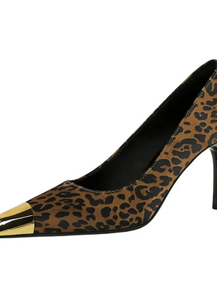 KissICON European Fashion Metal Square-Toe High Heels Shallow Mouth