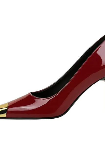 KissICON European Fashion Metal Square-Toe High Heels Shallow Mouth