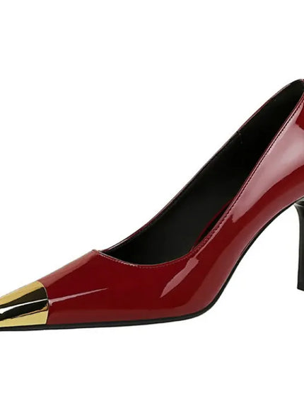 KissICON European Fashion Metal Square-Toe High Heels Shallow Mouth