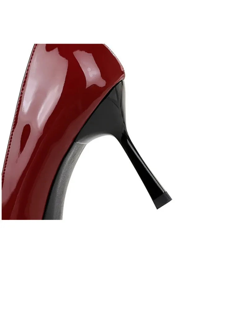 KissICON European Fashion Metal Square-Toe High Heels Shallow Mouth