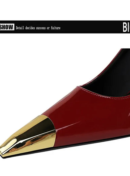 KissICON European Fashion Metal Square-Toe High Heels Shallow Mouth