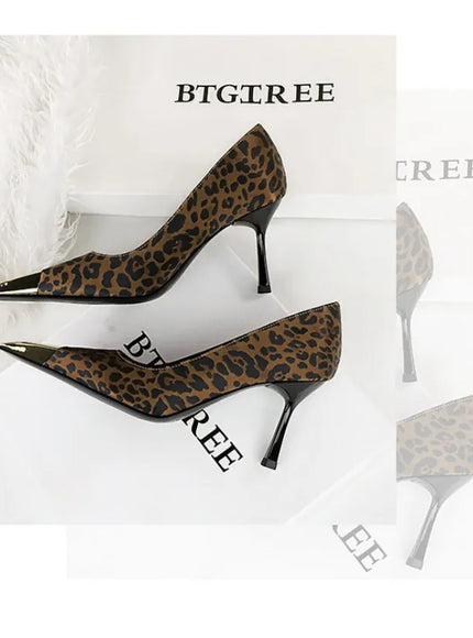 KissICON European Fashion Metal Square-Toe High Heels Shallow Mouth