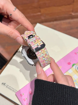 KissICON Excellent cute cartoon cat leather loop band For Apple Watch women 44mm 40 45 41 49 42 38 Series 11 10 9 8 SE 7 6 5 4 3 Strap
