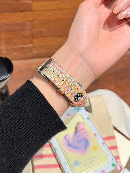 KissICON Excellent cute cartoon cat leather loop band For Apple Watch women 44mm 40 45 41 49 42 38 Series 11 10 9 8 SE 7 6 5 4 3 Strap