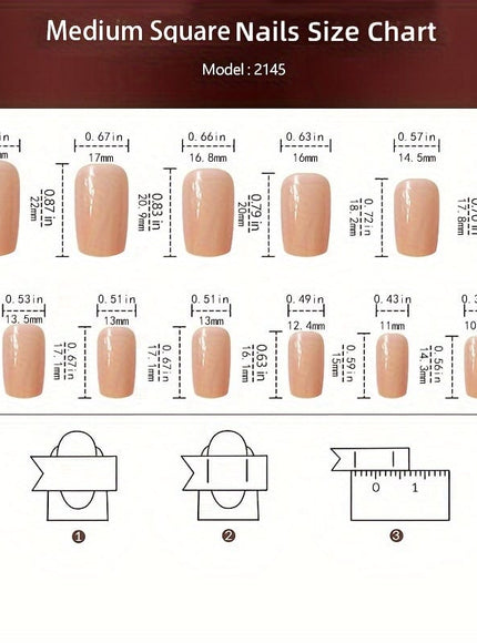 jkthpu-45 Express French Manicure Pink French Tip Glitter Press On Nails 24 Pcs