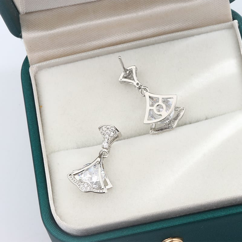 KissICON Exquisite 925 Silver Plated Women Earrings Stylish Shiny Zircon Jewelry Anniversary Gift High Quality Party Korean Earring
