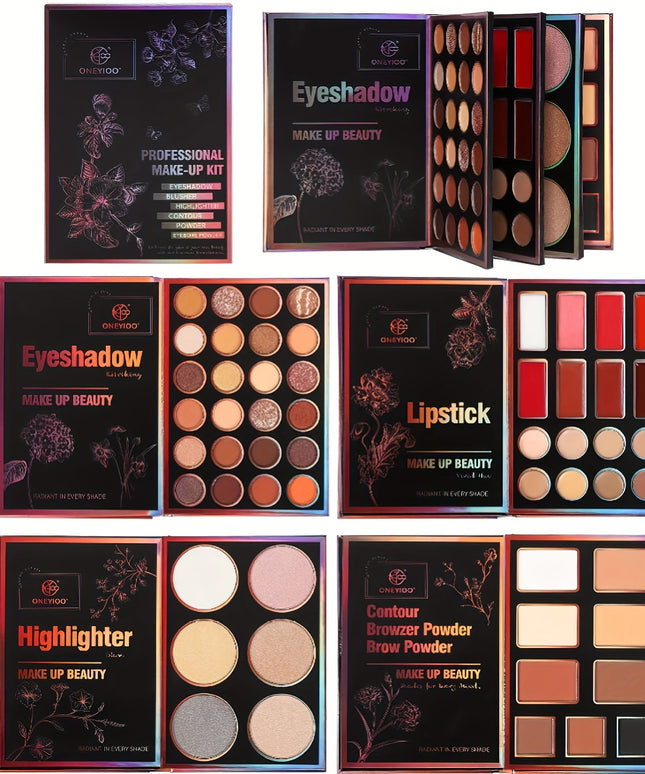 KissICON Extra Large New 4-Page 55 Color Eyeshadow Palette Extra 55color Palette Eyeshadow Gloss Highlighters