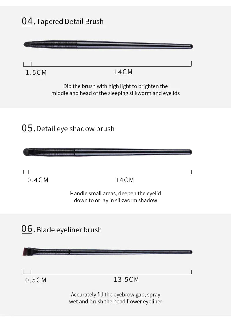 KissICON Eye Makeup Brushes Six Piece Wool Fiber Blending