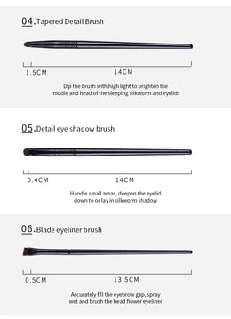 KissICON Eye Makeup Brushes Six Piece Wool Fiber Blending