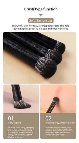 KissICON Eye Makeup Brushes Six Piece Wool Fiber Blending