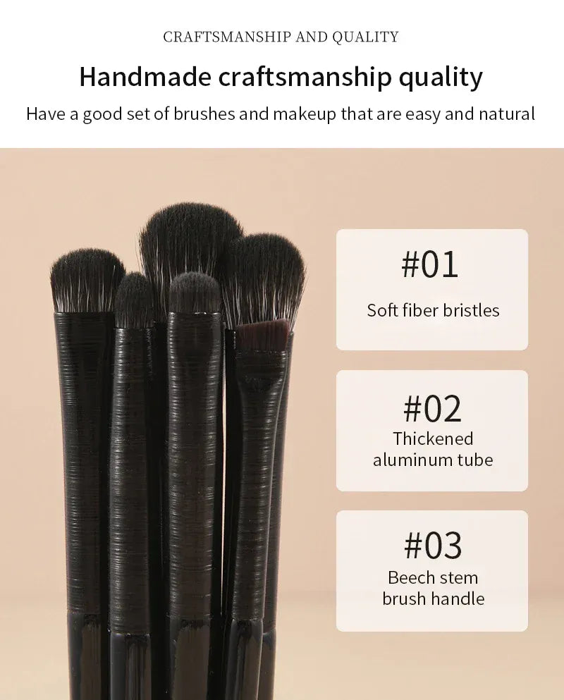 KissICON Eye Makeup Brushes Six Piece Wool Fiber Blending