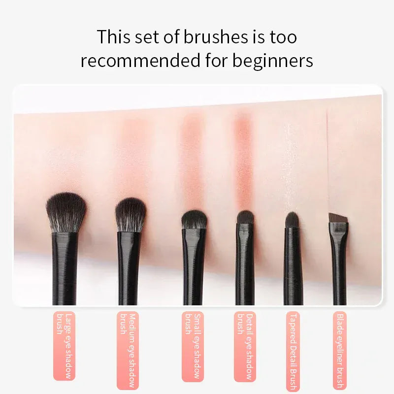 KissICON Eye Makeup Brushes Six Piece Wool Fiber Blending