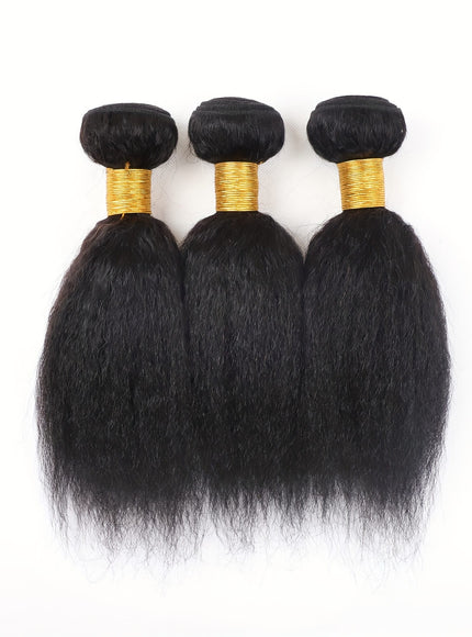 Brazilian Yaki Straight Extensions 3 Bundles Remy Black