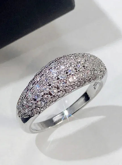 KissICON F1578 / 8 Iced Out Rings Silver Zircon Crystal Band Ring