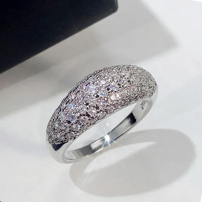 KissICON F1578 / 8 Iced Out Rings Silver Zircon Crystal Band Ring