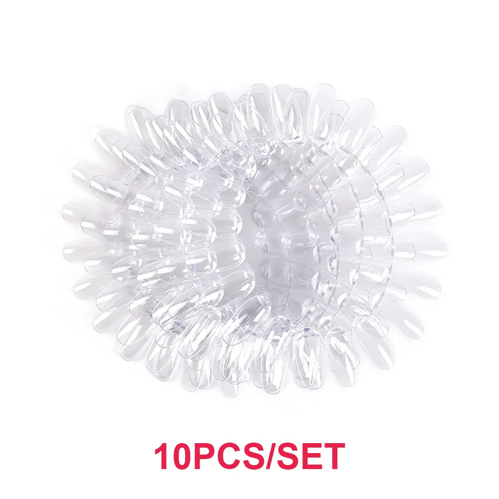 KissICON F18-C-10P False Nails Tips Display Sticks Clear Nail Swatch