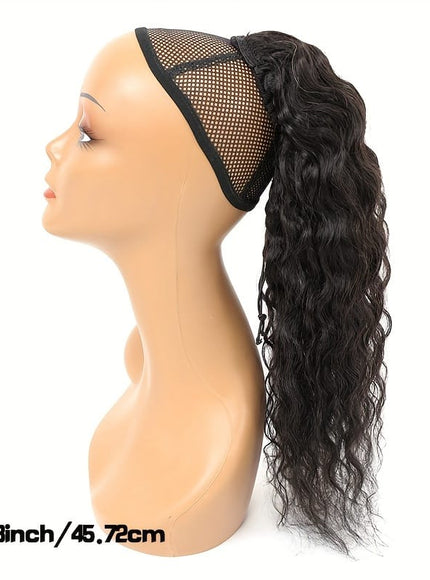 KissIcon Human Hair Water Wave Ponytail - Natural