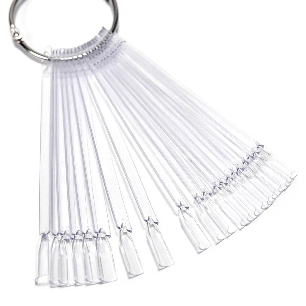KissICON F25-C False Nails Tips Display Sticks Clear Nail Swatch